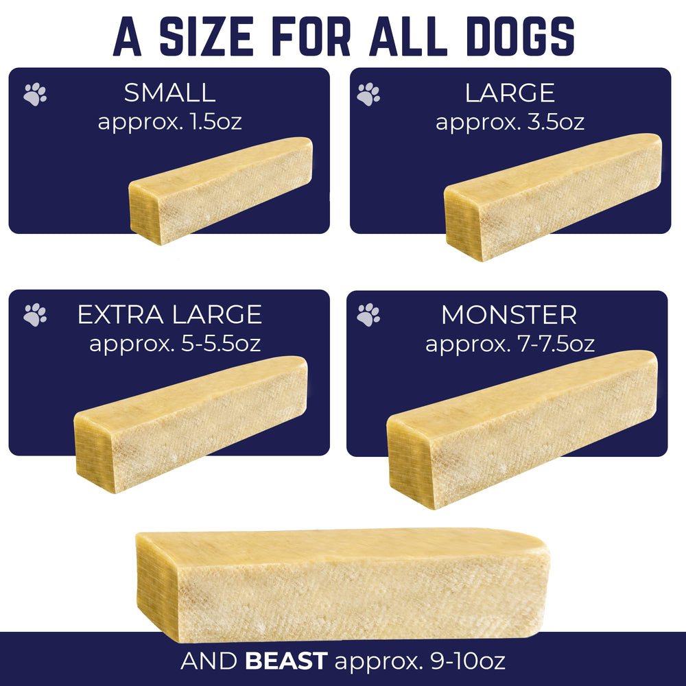 Devil Dog Pet Co lactose-free symbol on yak chews packaging