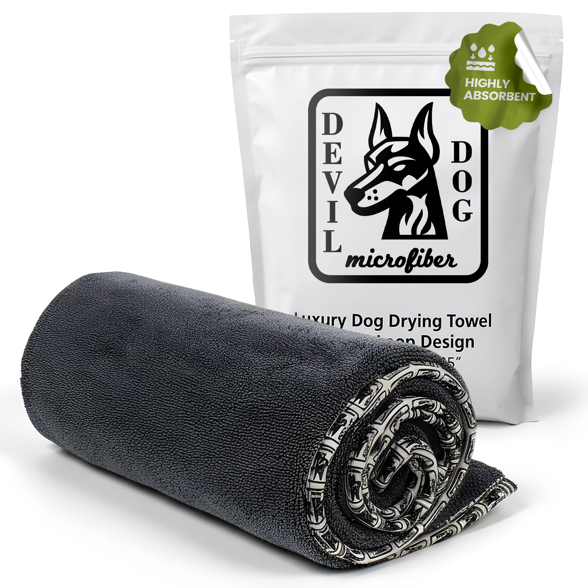 Devil Dog Premium Drying Towel large 24x35, wet-dog drying quick and gentle.