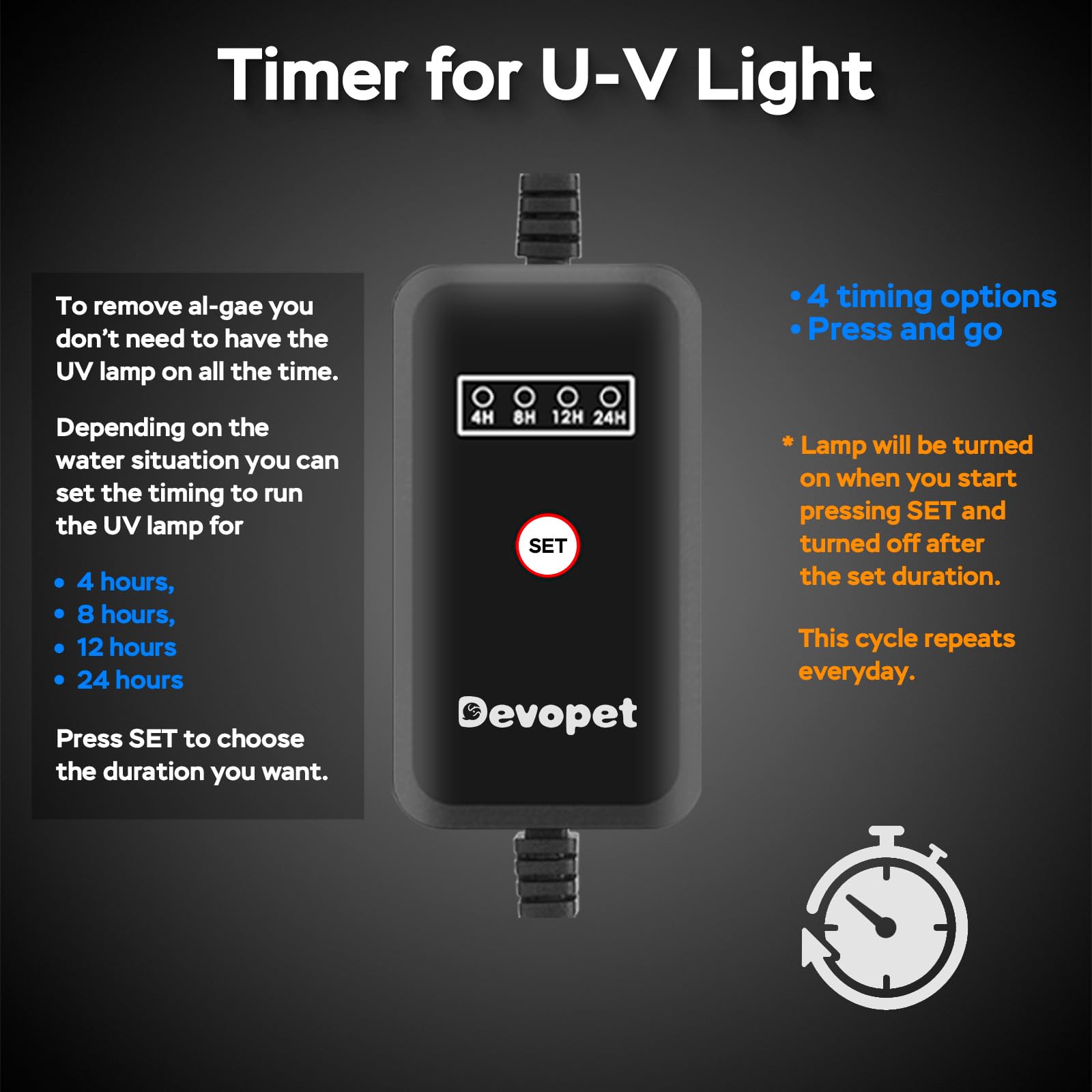 Devopet UV Light in-line install – versatile placement for sump and filters.