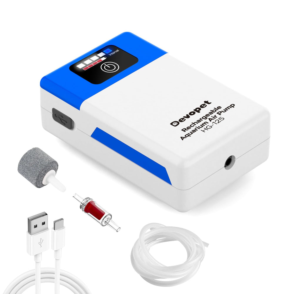 Devopet Battery Powered Aquarium Air Pump compact unit for portable aeration in tanks and bait buckets