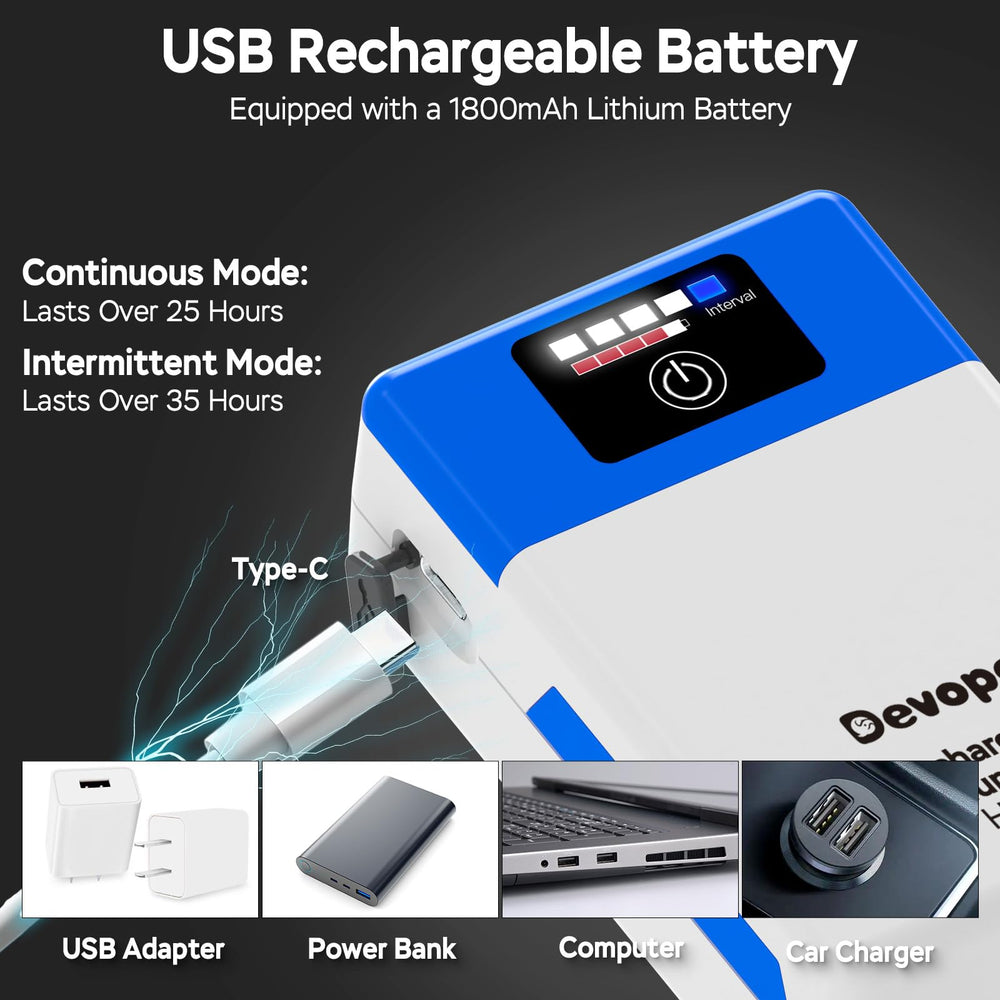 Devopet USB rechargeable oxygen pump charging via USB for outdoor trips