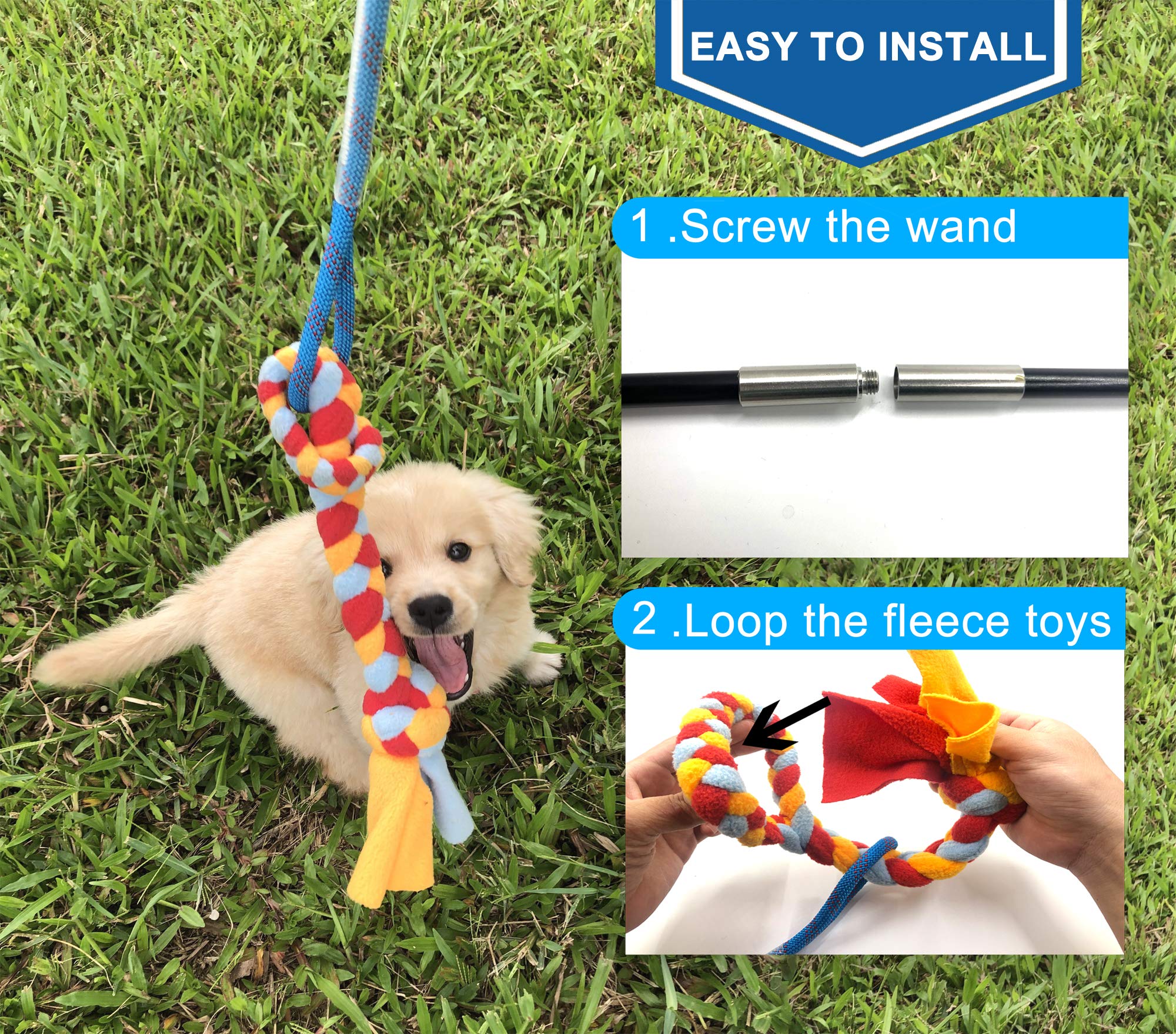 Dewonch easy-to-store two-section pole with non-slip grip for dogs of all sizes.