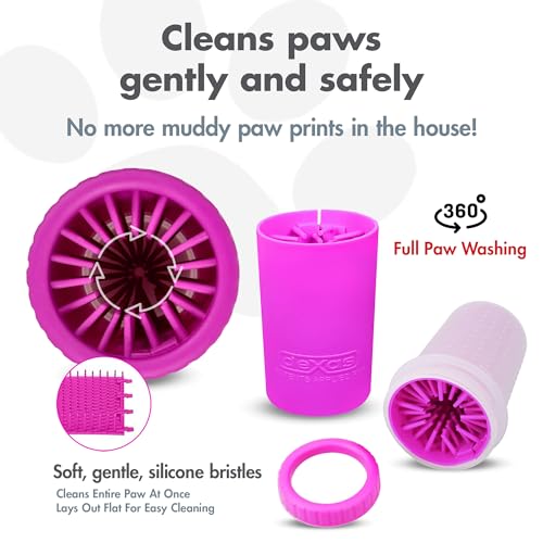Inside view shows Dexas MudBuster with soft silicone bristles