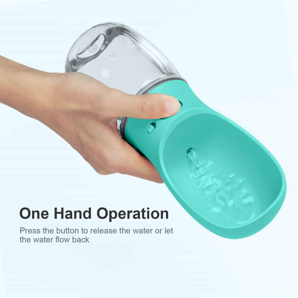 DEYACE dog water bottle body shows durable food-grade plastic for outdoor adventures.