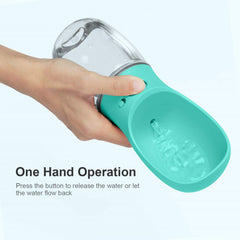 DEYACE dog water bottle body shows durable food-grade plastic for outdoor adventures.