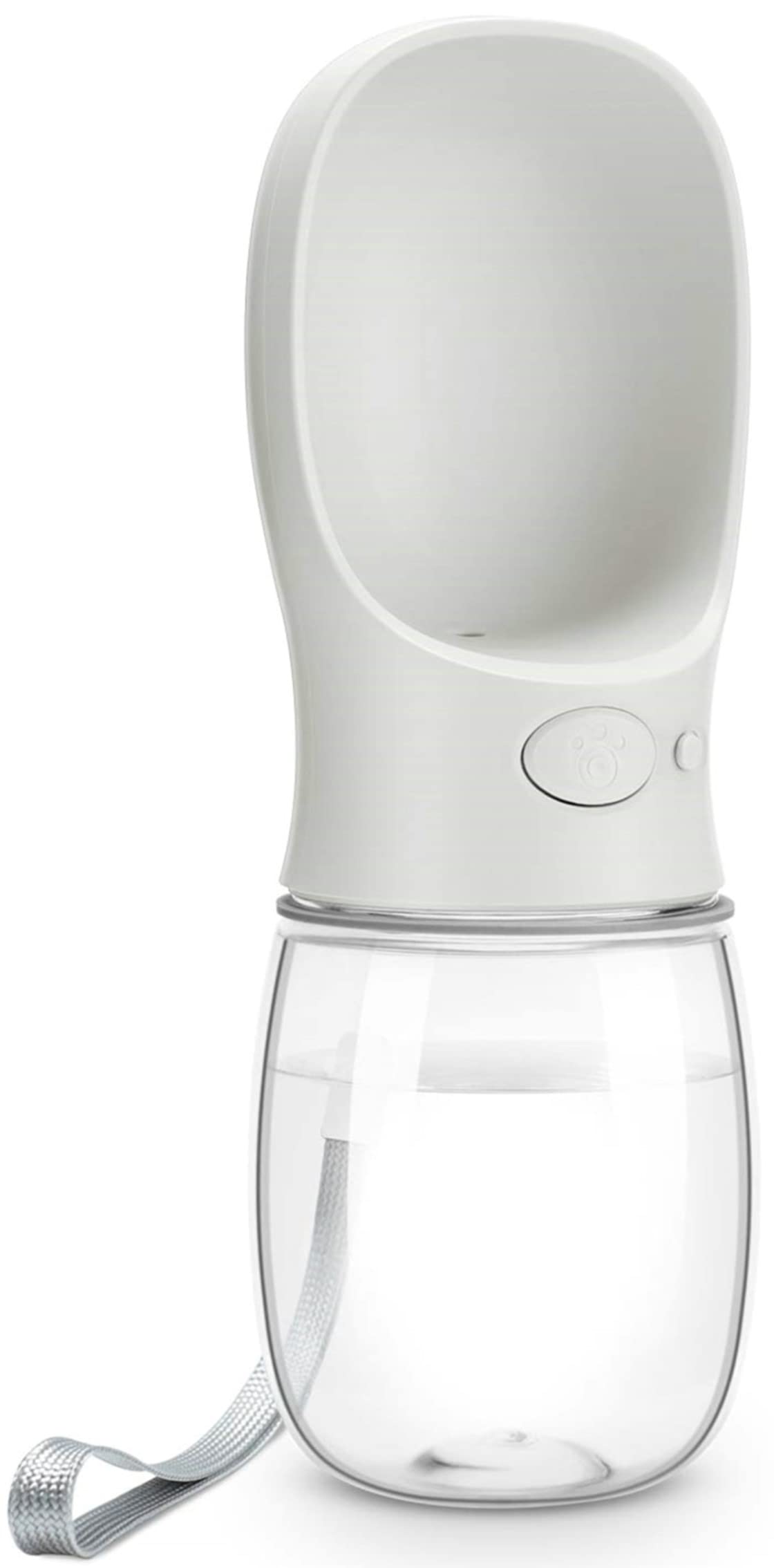 DEYACE dog water bottle leak-proof design shown for travel and outdoor walks.