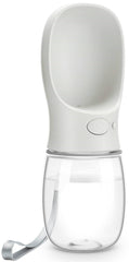 DEYACE dog water bottle leak-proof design shown for travel and outdoor walks.