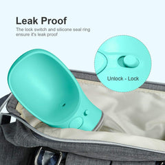 DEYACE puppy water dispenser used during hiking keeps hydration easy on trails.