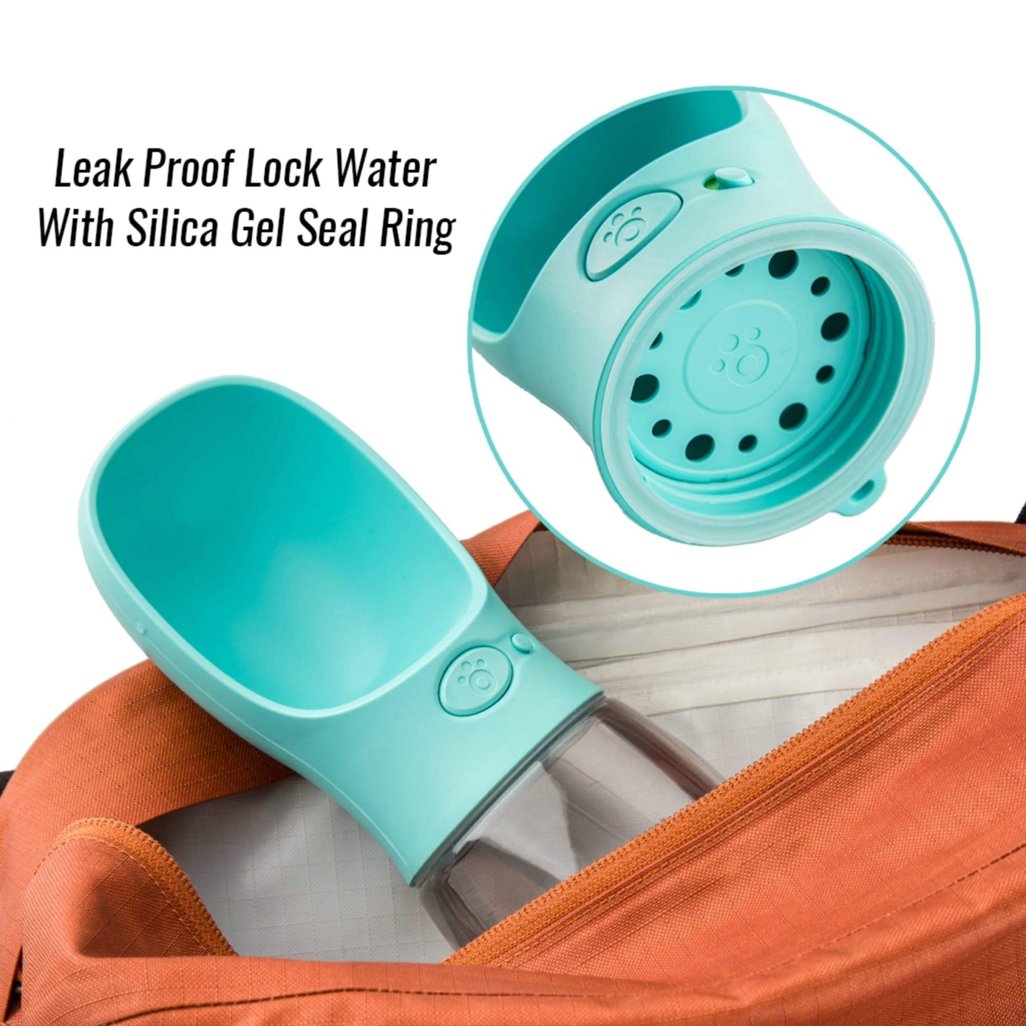 DEYACE travel-friendly dog bottle with sling enables hands-free carry.