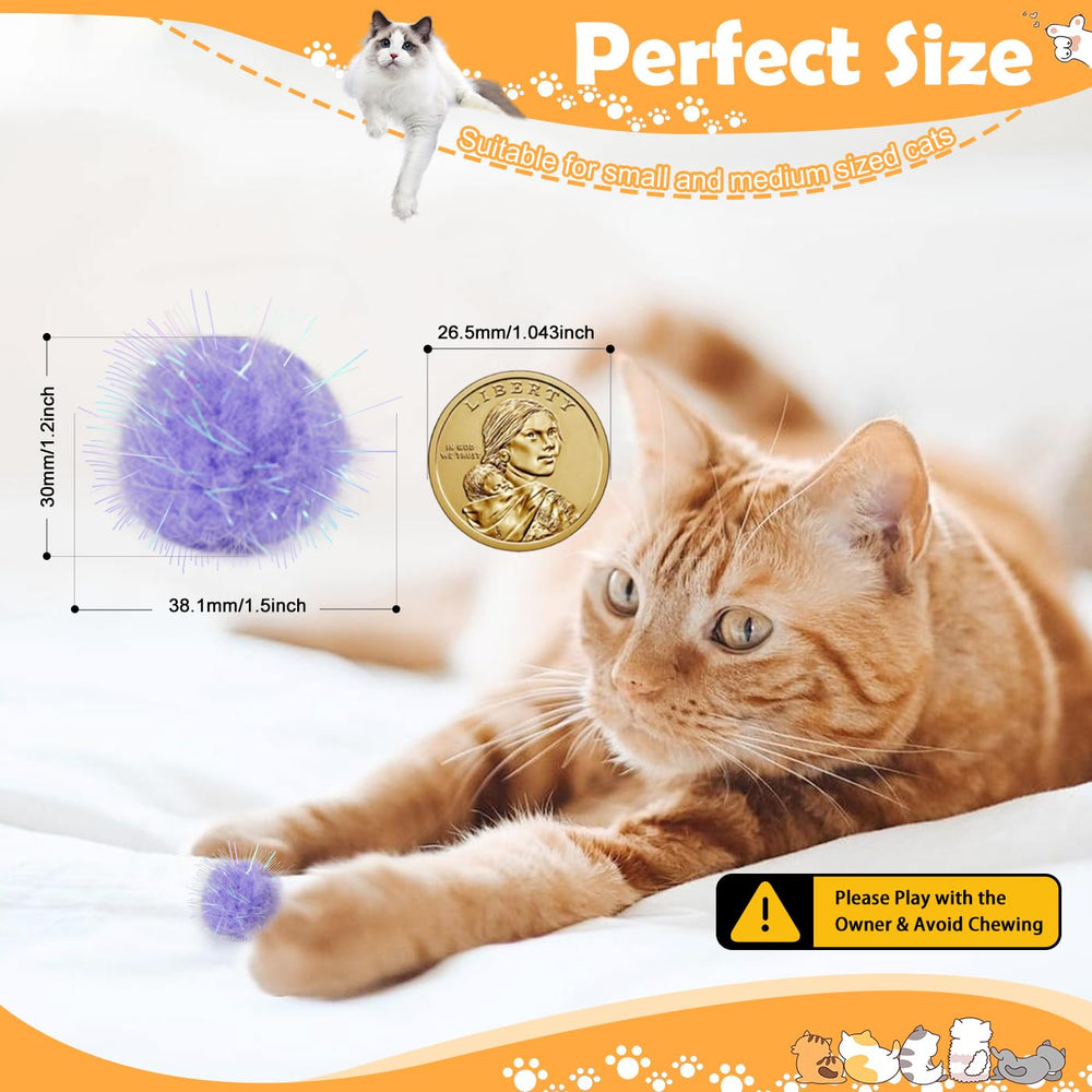 DF DUALFERV pom pom ball with glitter trim sparks curiosity during interactive play