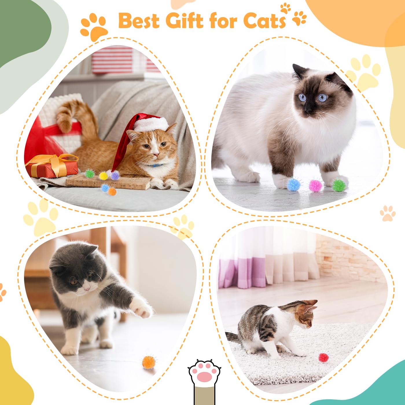 DF DUALFERV cat pom pom balls make a thoughtful gift for cat lovers