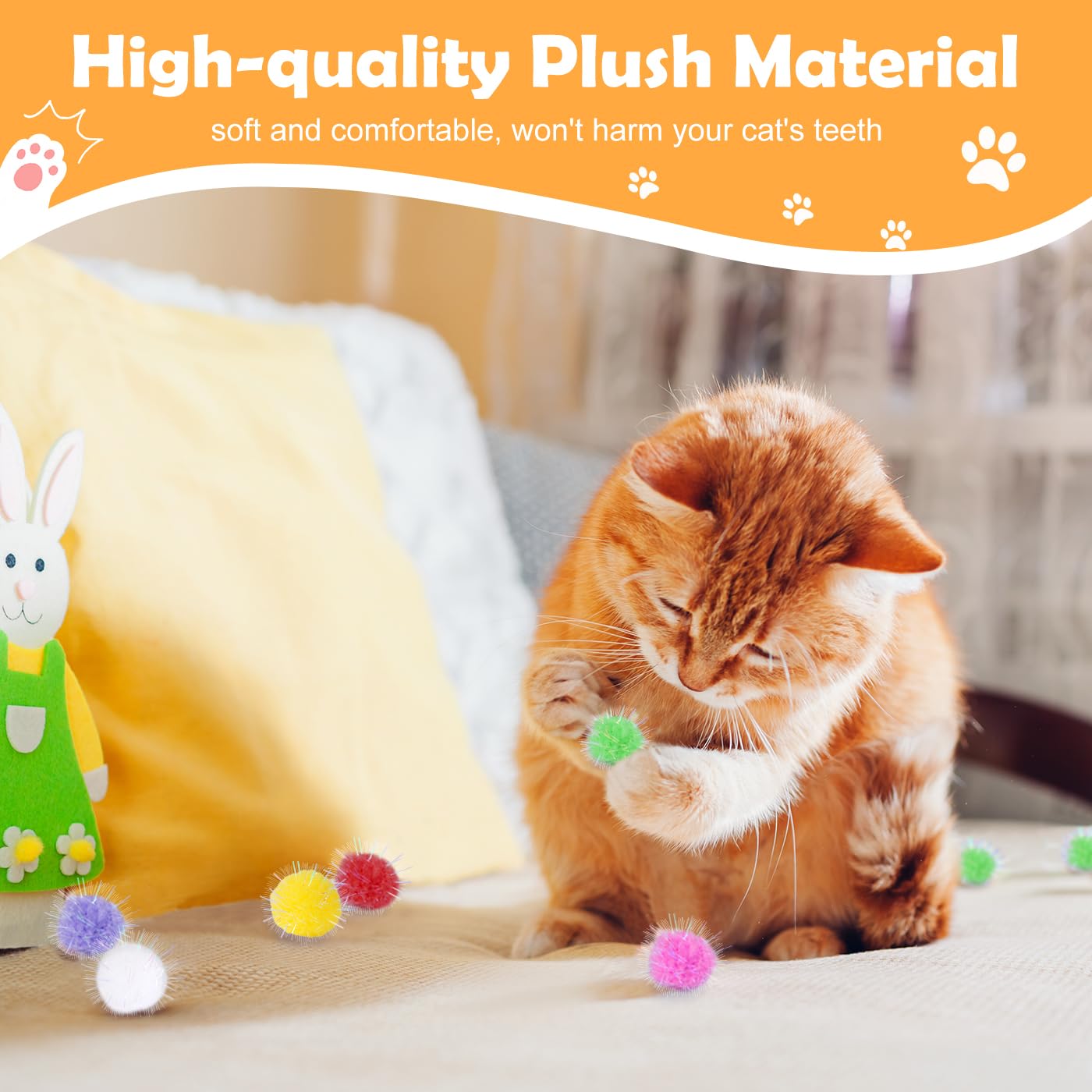 DF DUALFERV interactive play ball engages cats with rolling and slapping