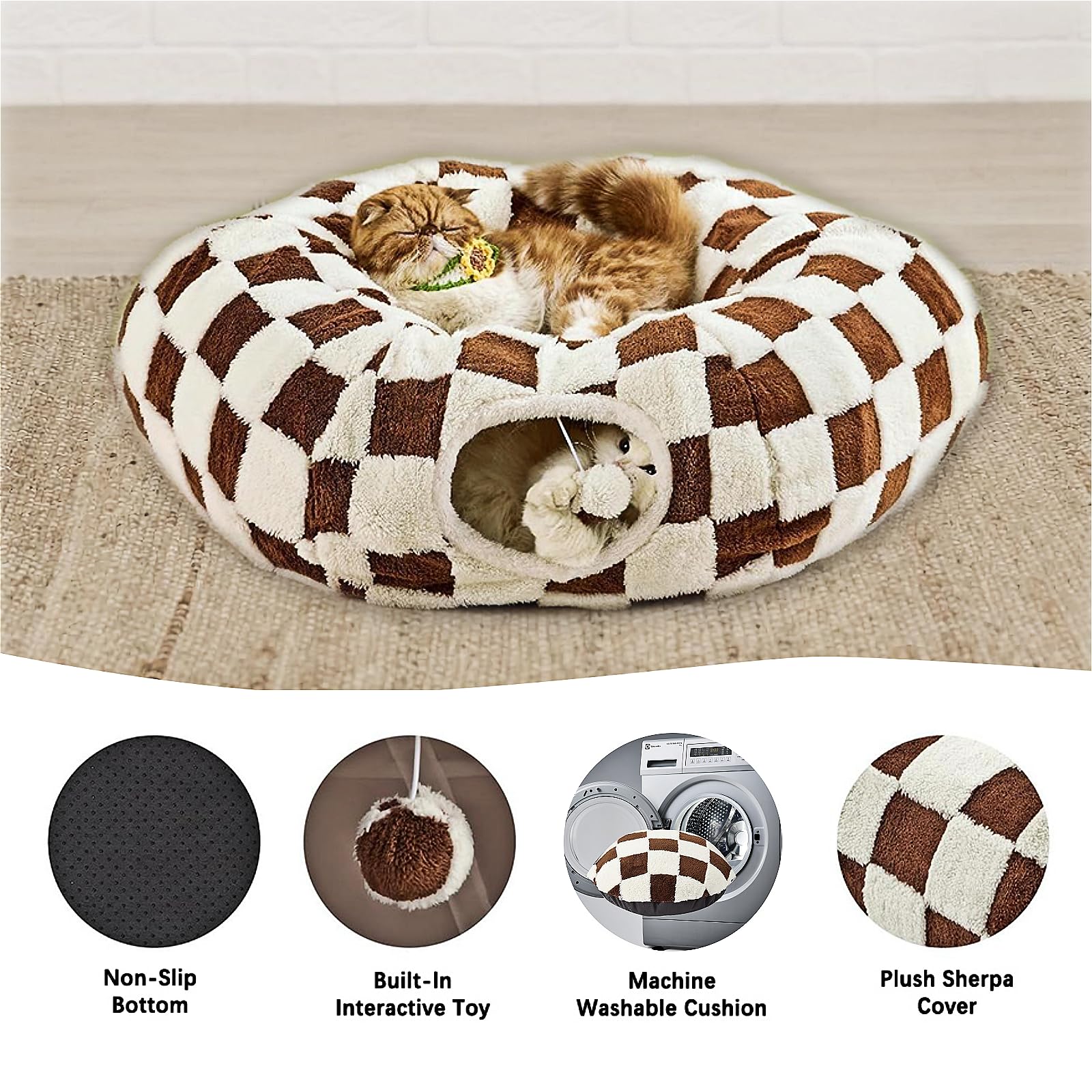 DFENGDF cat tunnel bed semi-circle configuration for playful exploration