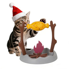 DFQ Cat BBQ Toy campfire rotating design promotes interactive play and enrichment.