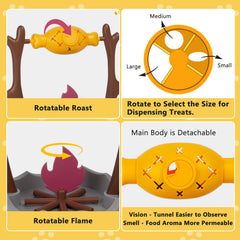 DFQ Cat BBQ Toy rotating grill mechanism engages cats with dynamic play.