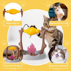DFQ Cat BBQ Toy treat-dispensing holes enhance problem-solving during mealtime.