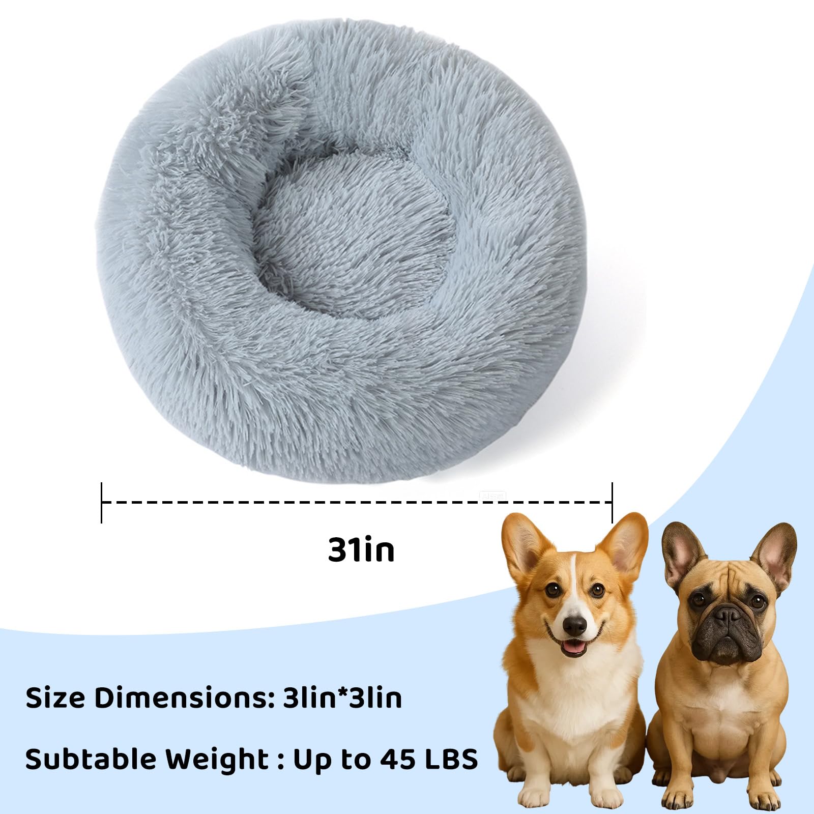 DFQ large donut bed fabric close up reveals soft touch fluffy faux fur like feel