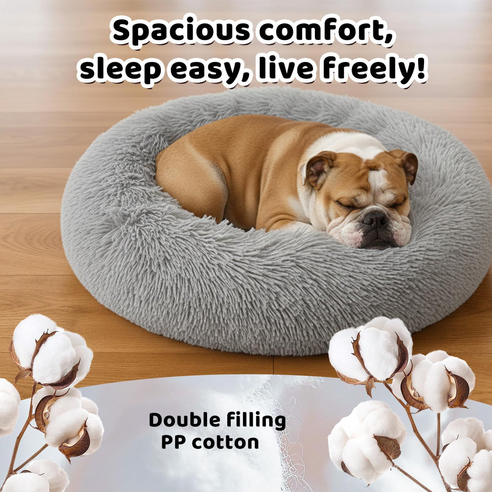 DFQ large donut bed side detail showcases supportive ring and non slip base