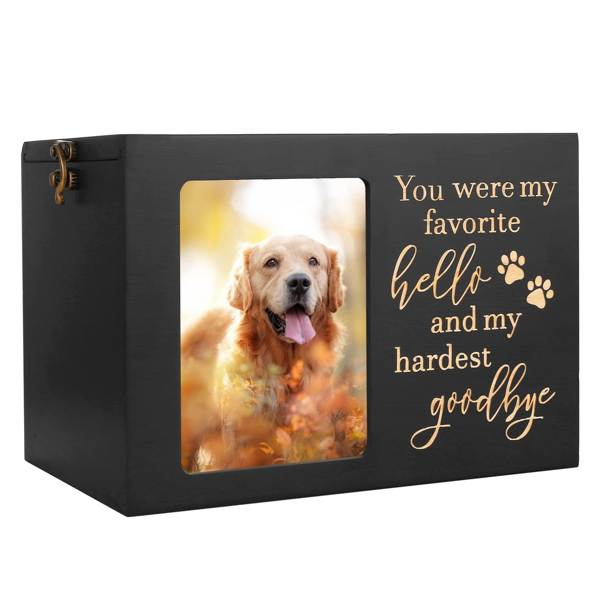 DGDCDV pet memorial urn front photo display for cherished memories.