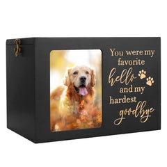DGDCDV pet memorial urn front photo display for cherished memories.