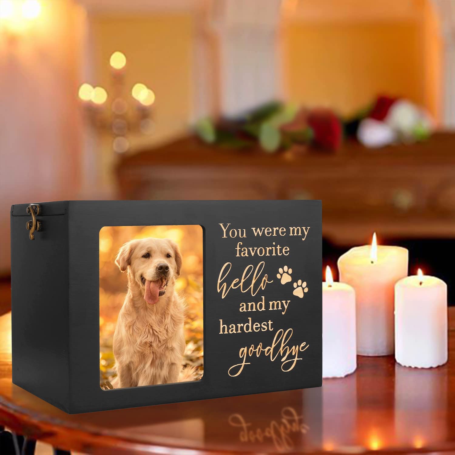DGDCDV handmade pinewood urn for lasting keepsake.