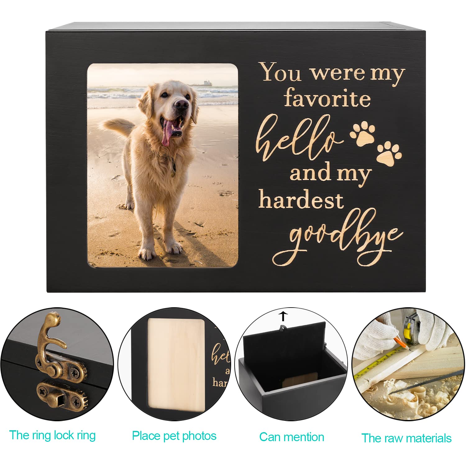 DGDCDV urn interior features soft black flannel lining.