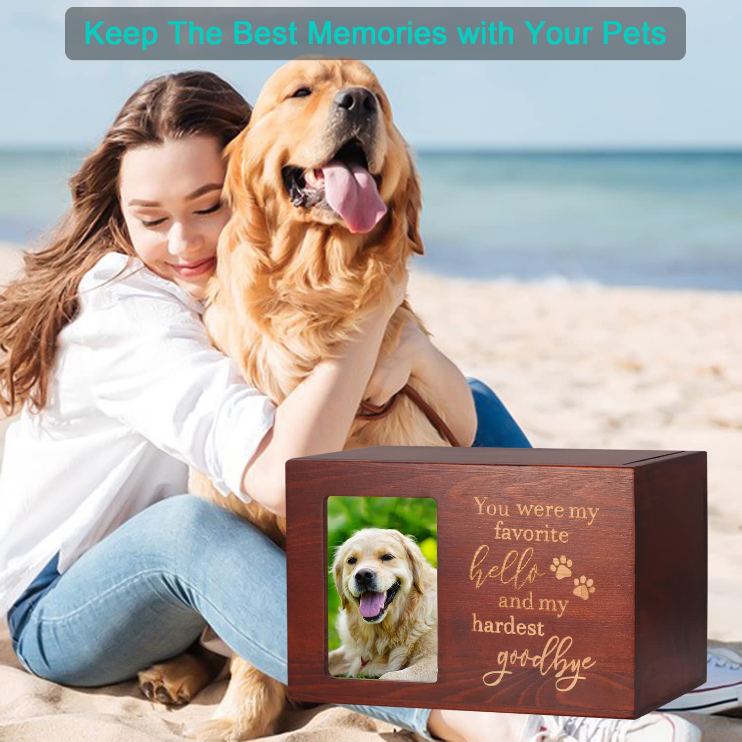 DGDCDV pet memorial urn photo-size display supports memories.