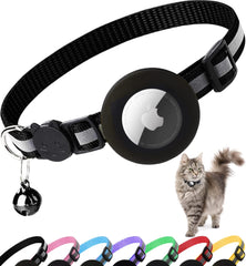 Dgerp Airtag Cat Collar Breakaway with black buckle, offering secure outdoor safety.