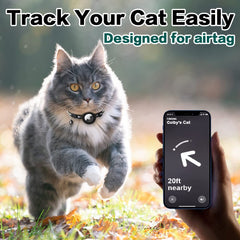 Dgerp Airtag Cat Collar Reflective strip aids locating cats at night.