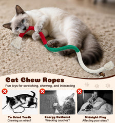 Dgerp Cat Chew Ropes serpentine design stimulates natural hunting instincts.