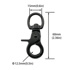 DGHAOP snap-hook black electrophoresis 60mm for cage, door, and rope securing.