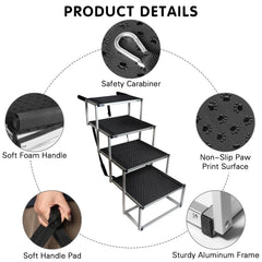 DGSL dog ramp supports up to 250 lbs for large dogs.