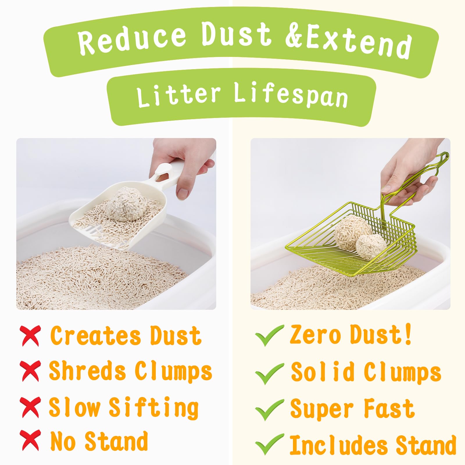 DHXYZZB wide-slot design catches clumps easily with less shake.