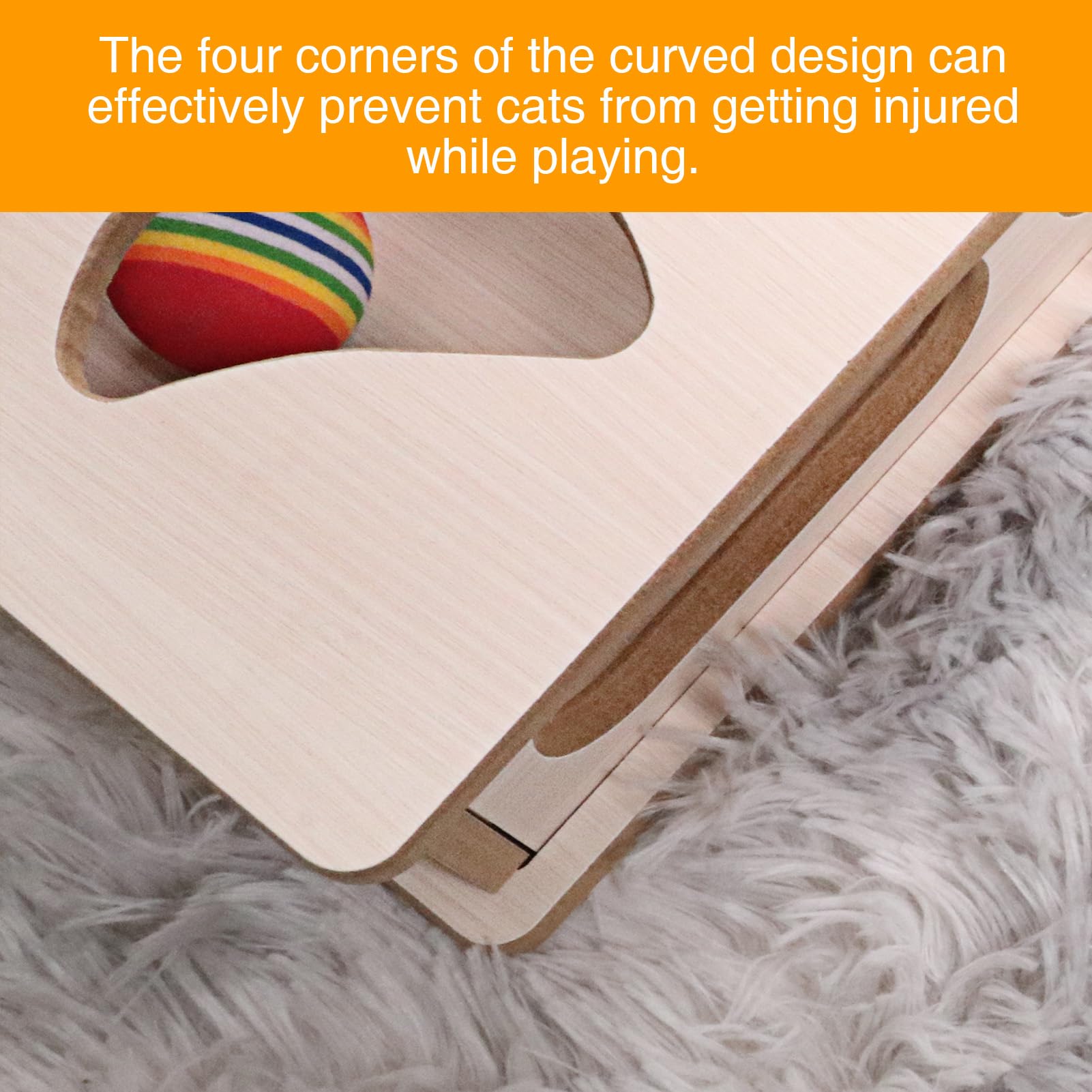 DI BI GRAMAS cat box puzzle holes top and sides shown for interactive hunting toy.