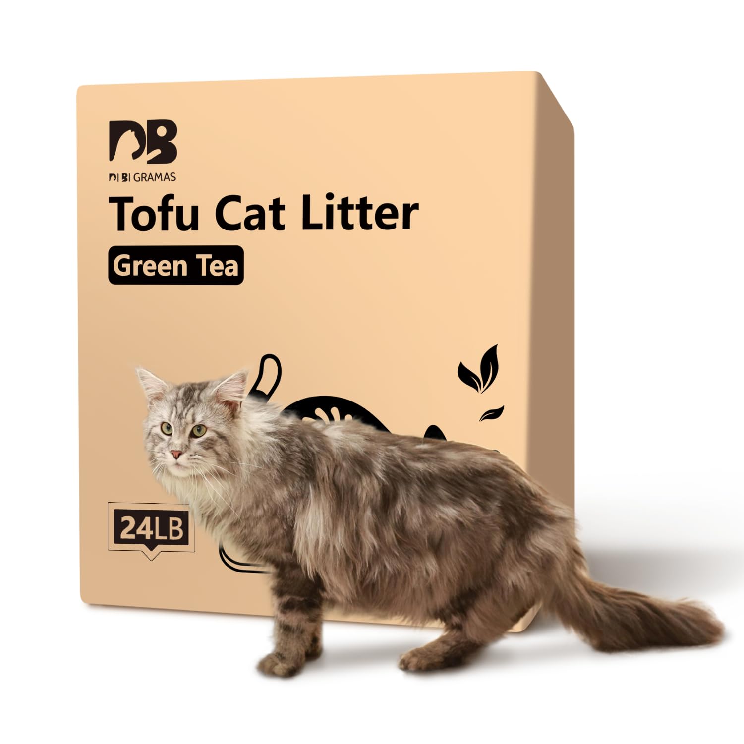 DI BI GRAMAS cat litter 24lb pack shown, dust-free design for cleaner air.