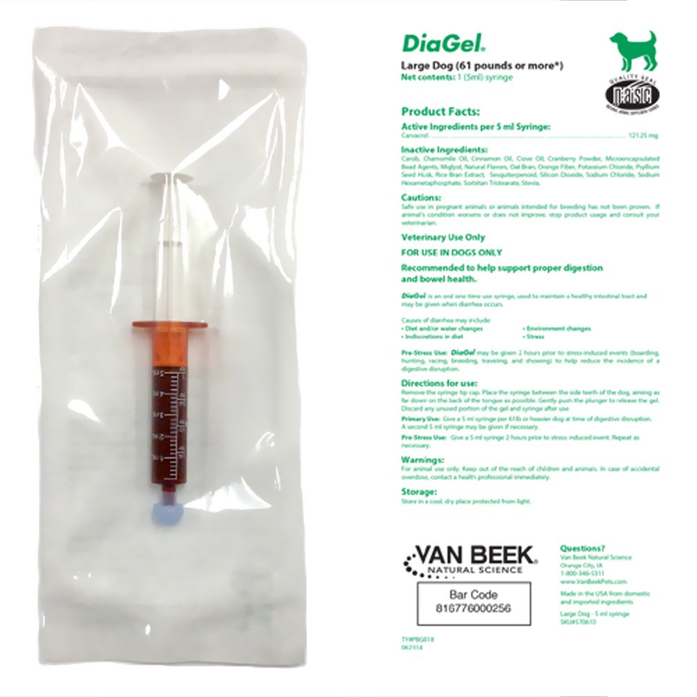 DiaGel gel application syringe for easy canine administration.