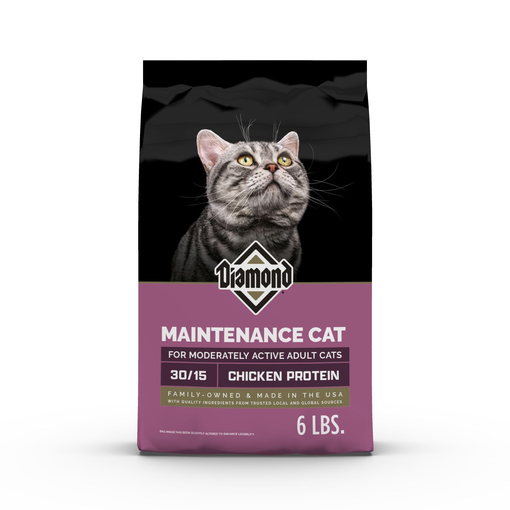 Diamond Legacy Diamond Maintenance Cat 6lb bag with balanced nutrition for moderate activity.