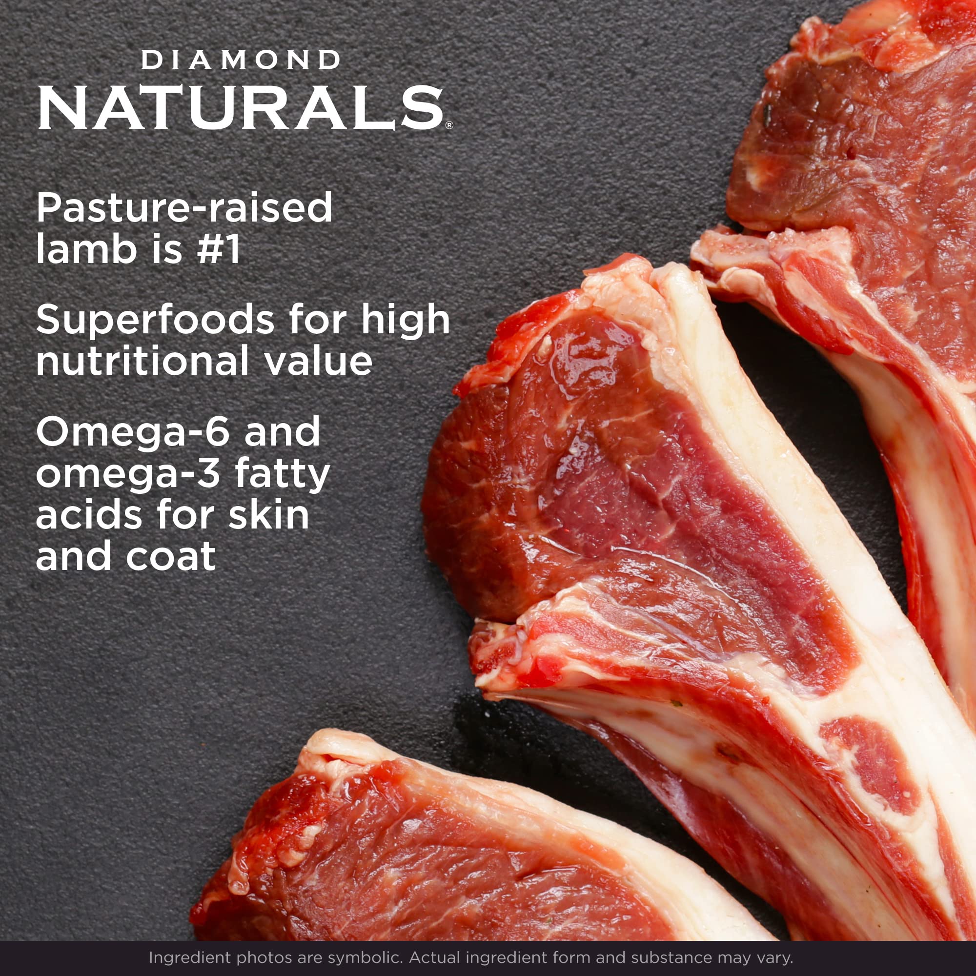 Diamond Naturals omega fatty acids support healthy skin and coat for dogs.