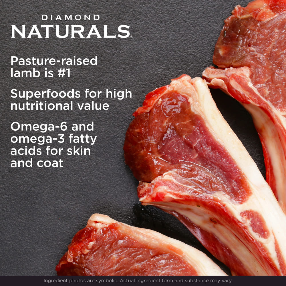 Diamond Naturals omega fatty acids support healthy skin and coat for dogs.