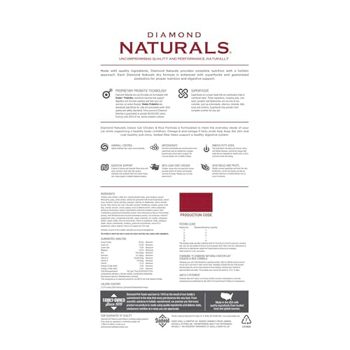 Diamond Naturals pollo sin jaula como proteína principal para gatos.