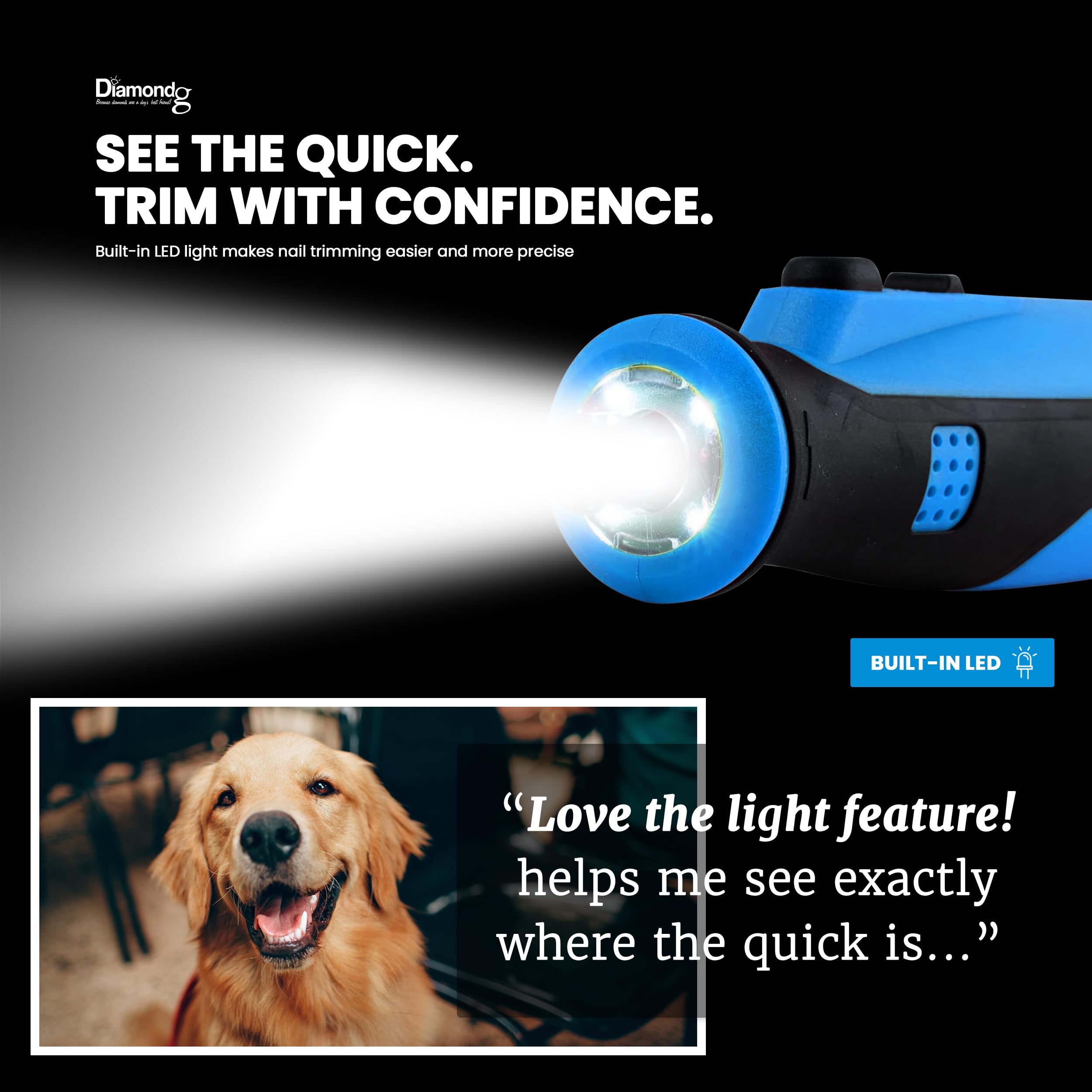 Diamondg cordless dog nail grinder ergonomic grip for comfortable use