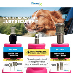 Diamondg cordless dog nail grinder ergonomic handle offers comfortable control.