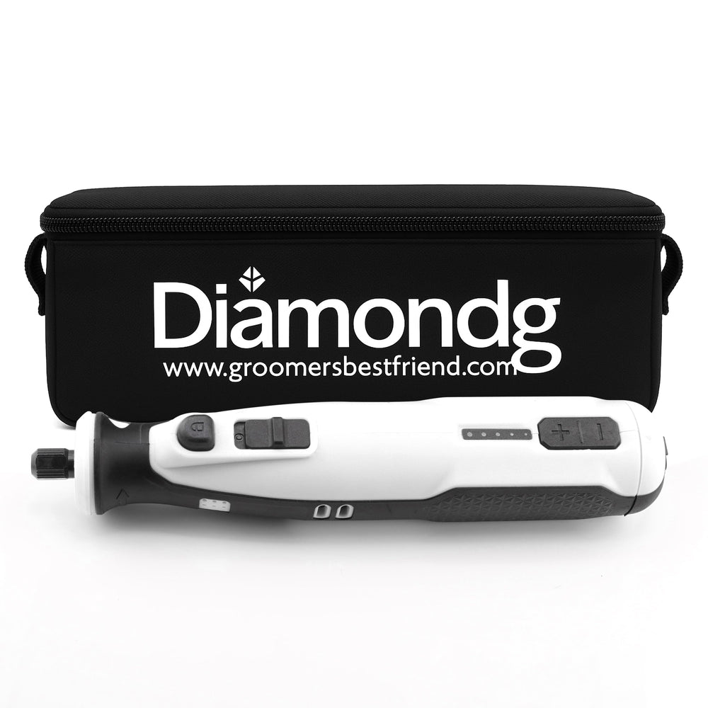 Diamondg cordless dog nail grinder with quiet operation and LED tip for precise grooming