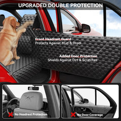 DIAMOOKY headrest protection detail showing drool and paw guard