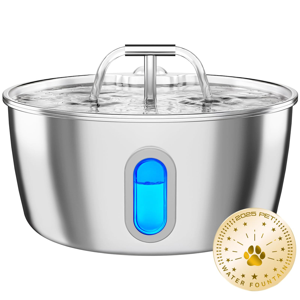 DIANU cat water fountain stainless steel 3.2L with water level window for easy monitoring