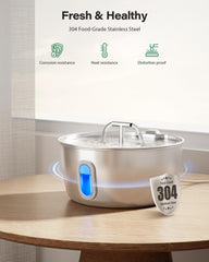 DIANU cat water fountain stainless steel and easy cleaning for daily use.