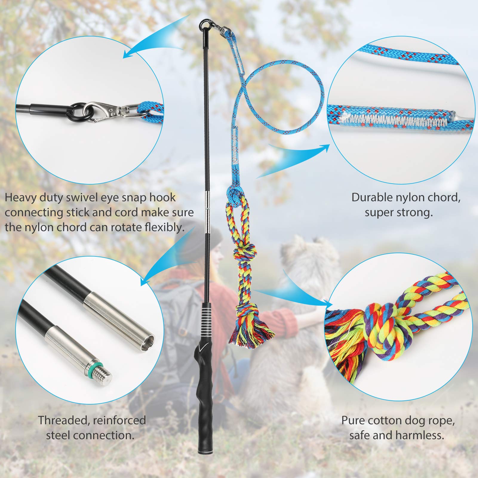 DIBBATU Flirt Pole portable and disassemblable for storage after play