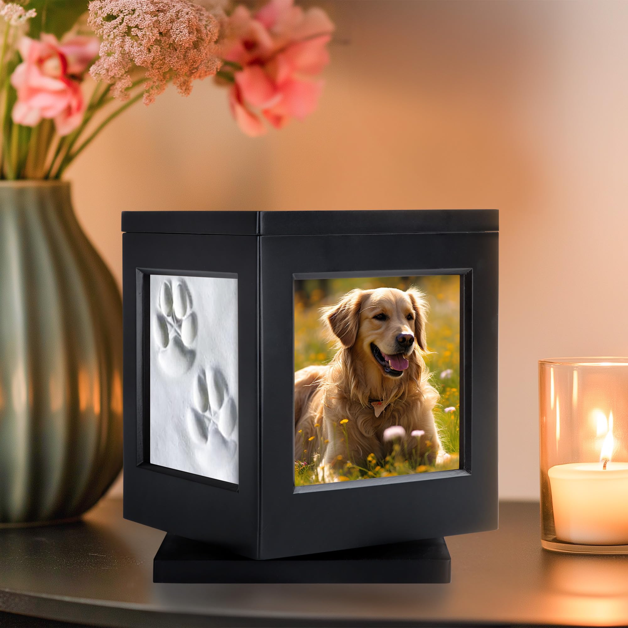 DiDiBirDi velvet storage bag protects the urn and keepsakes.