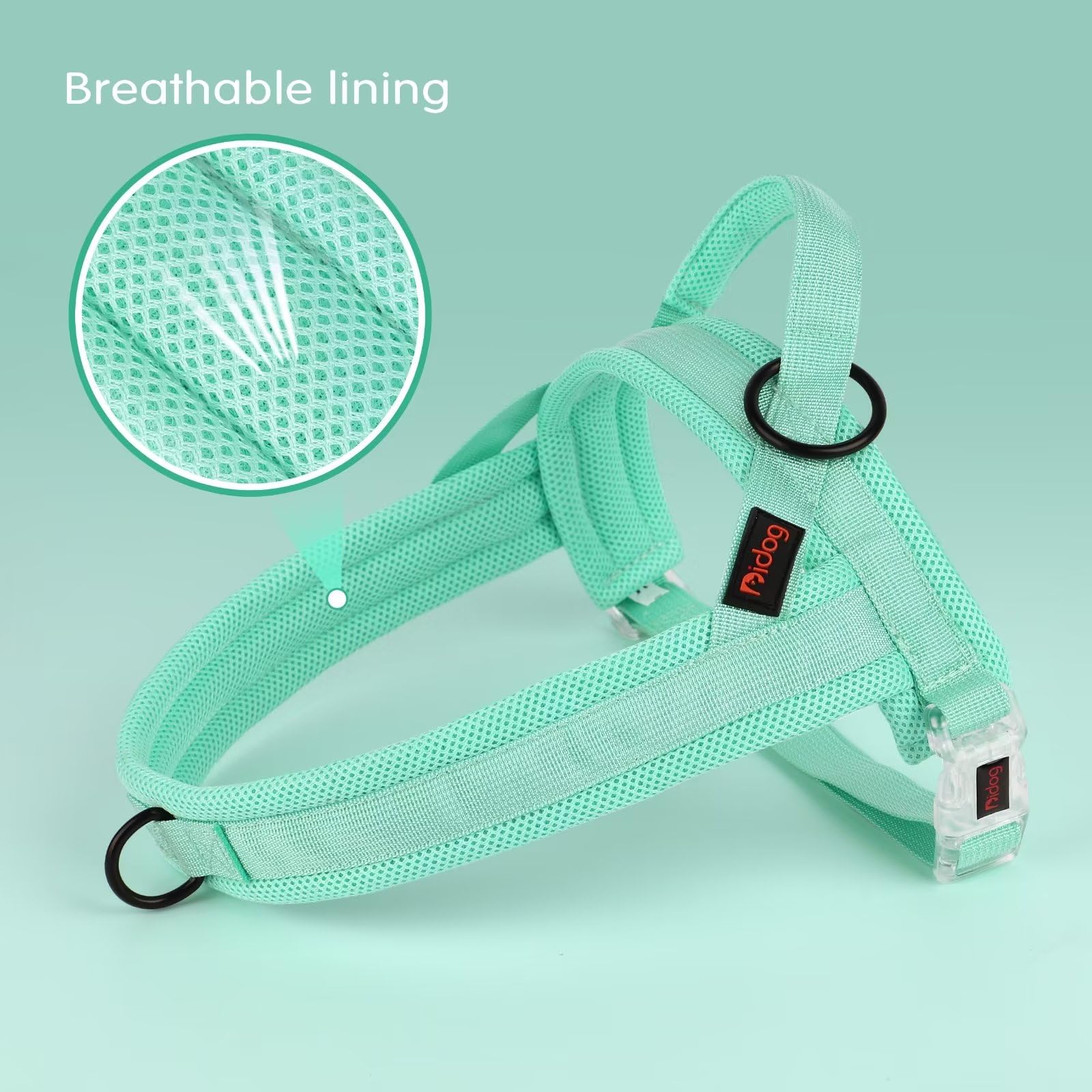 Didog Breathable mesh padding keeps your dog cool during activity