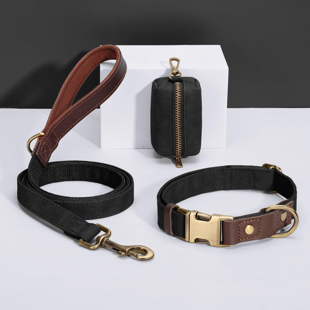 Didog Classic Poop Bag Holder color options display nine stylish PU leather finishes